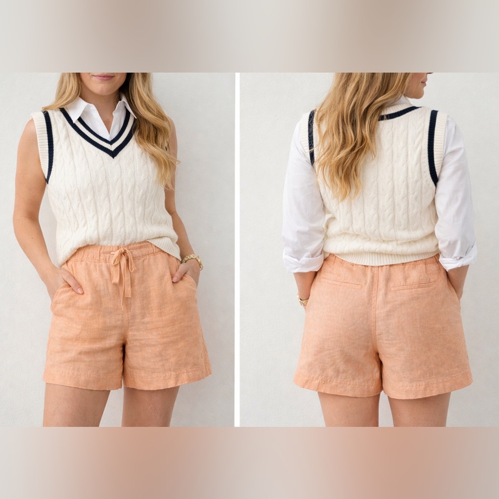 J Jill Orange Linen Shorts Sz. XS